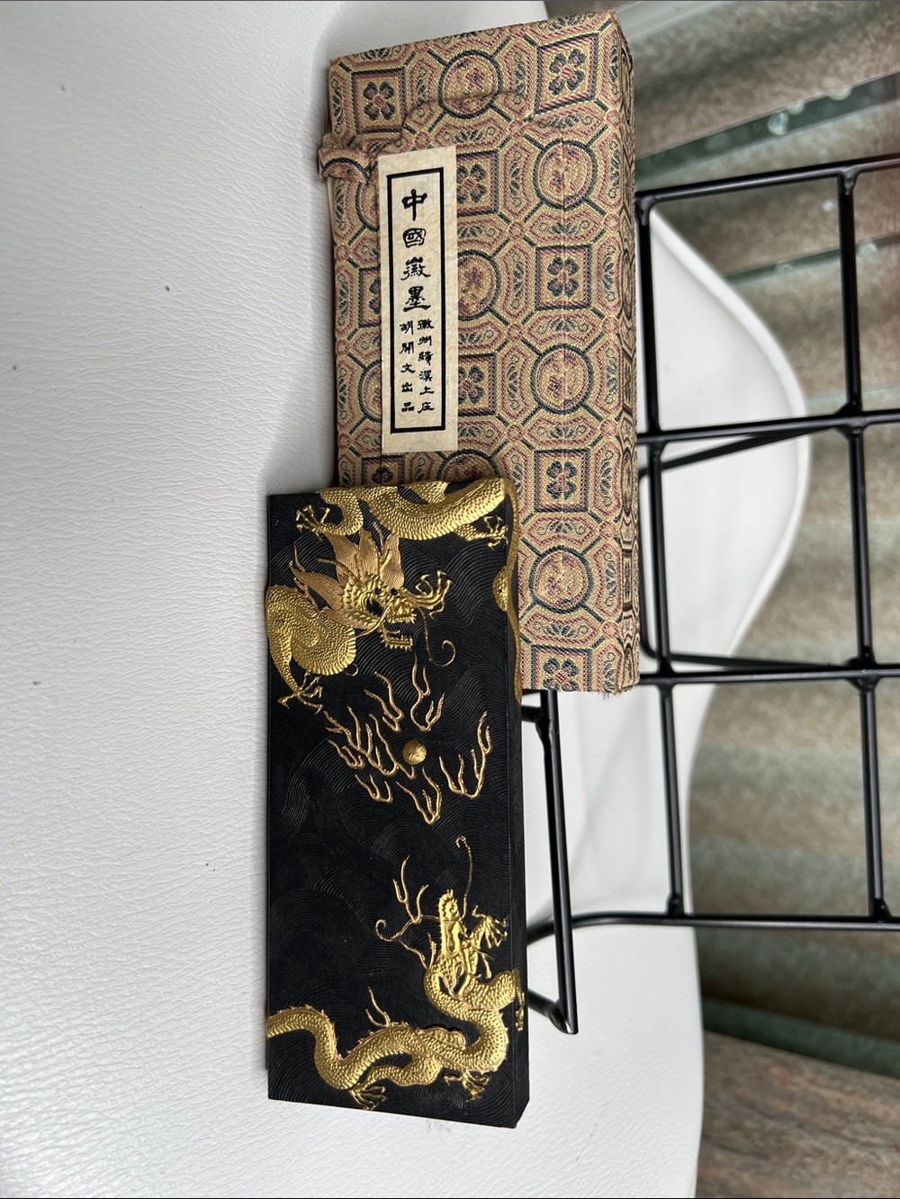 Vintage Black and Gold Dragon Ink Stick Set